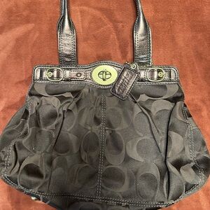 Coach Brown and Gold Shoulder Bag